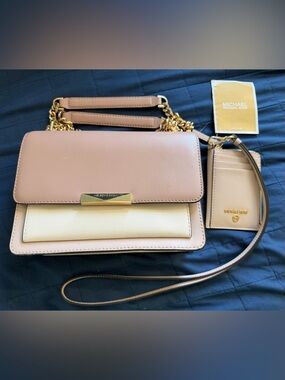 MICHAEL Michael Kors Blush Pink and Cream Leather Crossbody